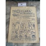 1920/21 Chelsea v West Brom Football Programme: Good condition with no team changes. Folding and