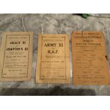 Referees War Time Army Football Programmes + Memorabilia: Referee Mr Howats own 3 programmes all