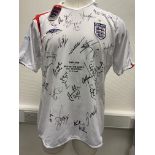 2006 Soccer Aid Fully Signed Football Shirt: White unused with tags short sleeve XL England shirt