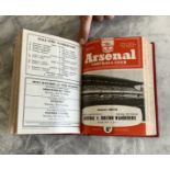 62/63 Arsenal Bound Volume Of Football Programmes: 1st team programmes in excellent condition with