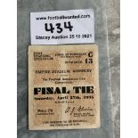 1935 FA Cup Final Football Ticket: West Brom v Sheffield Wednesday in excellent condition.