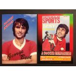 George Best Jim Hossack Football Postcard: Soccer Heroes. Gold foil, picture online shows front