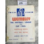 1940 War Cup Final Football Programme: Blackburn v West Ham played at Wembley. Original programme