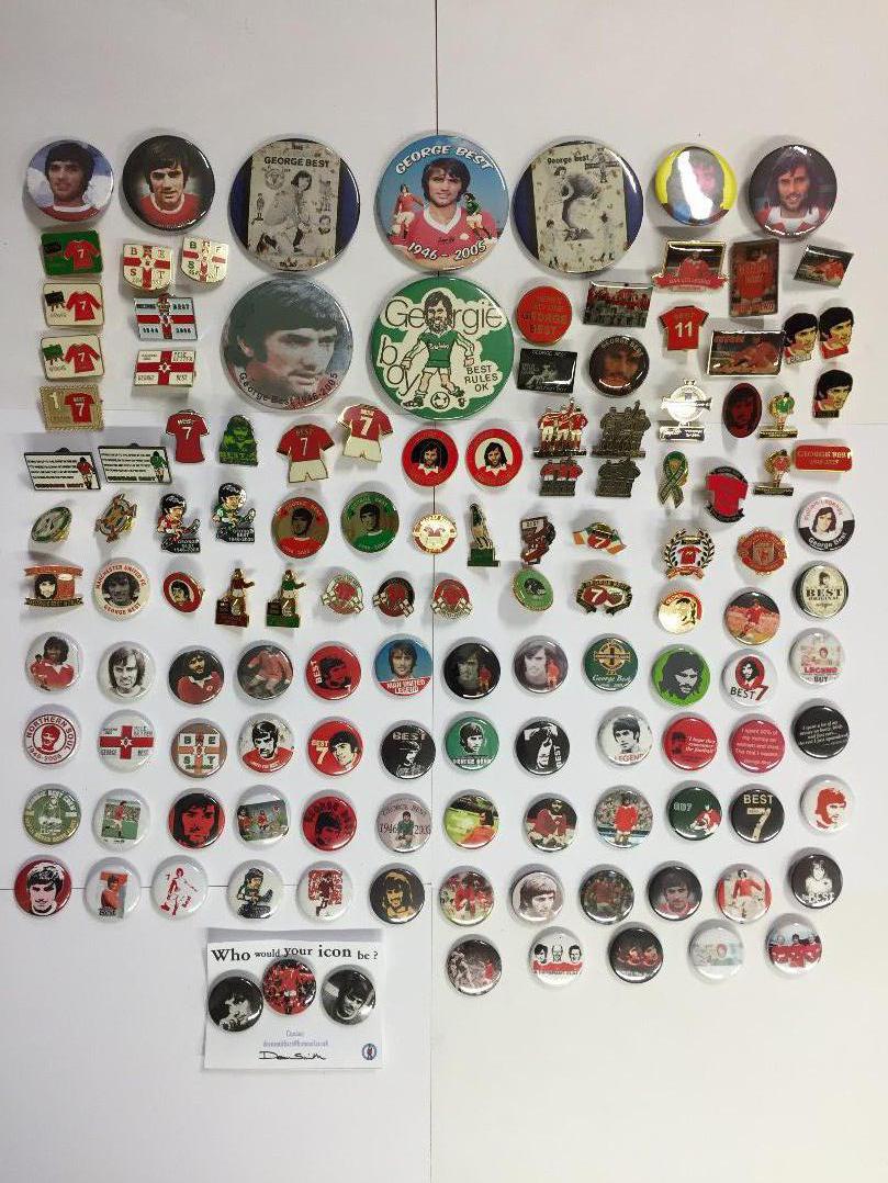 George Best Metal Badge collection: 130 different badges all featurng George Best of which some - Image 2 of 2