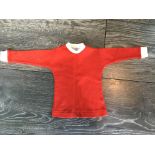 Manchester United 1960s Mini Football Shirt: Very small Man Utd shirt from the early 60s. Red long
