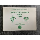 Republic Or Ireland 1990 World Cup Football Memorabilia: From the Maurice Setters collection who was