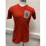 Maurice Setters England Under 23 Match Worn Football Shirt: Red short sleeve with word