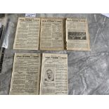 Pre War Cardiff City v Tottenham Football Programmes: All ex bound without covers for league games