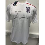 John Terry Signed England Football Shirt: White large home shirt with tags signed to front clearly