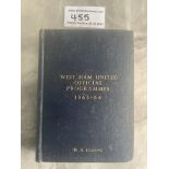 63/64 West Ham Bound Volume Of Home Football Programmes: Rare chance to obtain official bound volume