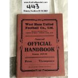 1929/30 West Ham Football Handbook: Very good unwritten handbook as good as you will see.
