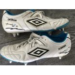 John Terry Chelsea Signed Match Worn Boots: Pair of Umbro white boots with number 26 printed to heal