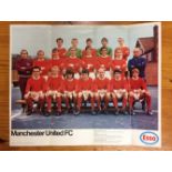 Esso 1970 Team Photo Of Manchester United: Measuring 38 x 30 cm in colour with folding.