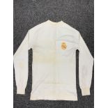 1961 Real Madrid Match Worn Football Shirt v Manchester United: White long sleeve with sewn in