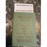 Manchester United 1963 FA Cup Final Players Itinerary: Soft green cover small booklet issued to