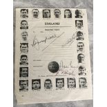 Moore Hurst + Peters Signed 1966 World Cup Item: The team page removed from World Cup Final