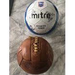 Ipswich Town Signed Football + Vintage Football: Squad signed official Ipswich football and a