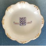 1963 Football Association China Plates: Four bone china dishes with gold rim and the centre