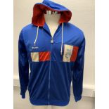 Enfield 1988 Match Issued Wembley Tracksuit Top: Umbro size XL blue with red and white trim zip up