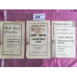 1950s Leeds United v Huddersfield Town West Riding Football Programmes: All played at Leeds to