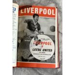 64/65 Liverpool Bound Volume Of Football Programmes: 1st team programmes in excellent condition with