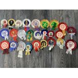 Football Rosette Collection: Fair condition from 60s and 70s to include a couple of Rugby and a