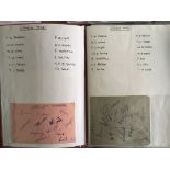 Essex Cricket Memorabilia: Includes most of the 50s teams signed autograph pages plus 80s and much