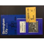 68/69 Birmingham City v Manchester United Football Memorabilia: Includes official and pirate