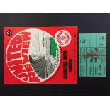 70 /71 Manchester United V Everton Football Ticket: Unused ticket dated 2 9 1970 plus programme. (