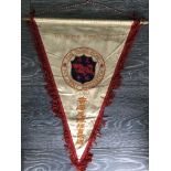 1966 Hong Kong v Stoke City Exchange Pennant: Decorative quality embossed pennant given to Stoke