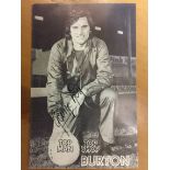 1980 George Best Signed Burton Top Shop Card: Promotional postcard featuring George Best who has