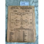 33/34 Tottenham Reserves v Chelsea Football Programme: London Combination with writing wear and