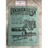 35/36 West Brom v Arsenal Football Programme: Good condition league match dated 13 4 1936 with no