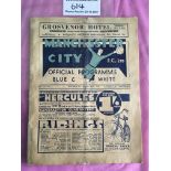 39/40 Manchester City v Bury Football Programme: Programme number 1 from the truncated season.