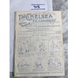 1925 FA Cup Semi Final Football Programme: Southampton v Sheffield United played at Chelsea. Very