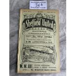 1914/1915 Sheffield United v West Brom Football Programme: Ex bound in excellent condition with no