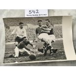 Tottenham 1950s Football Press Photo: Just bigger than postcard size with Dutch press stamp.