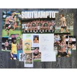 Southampton + Sunderland Signed Football Items: Includes 17 Southampton signed magazine pictures,