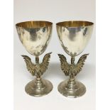 A Pair of silver and silver-gilt commemorative gob