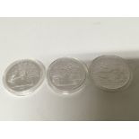 Three The History of Britain Fine Silver one ounce