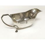 An Art Deco silver sauce boat Sheffield hallmarks