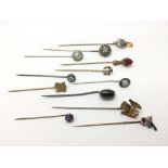 A collection of assorted stickpins.