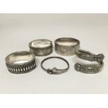 Five Victorian silver bangles.