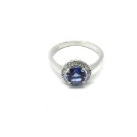 A platinum fine quality AAA tanzanite and diamond