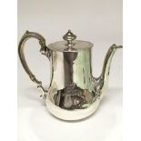 A silver hot water jug, hallmarked Turners 58 & 59