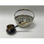 A German .800 silver sweat meat basket together wi