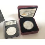 A cased silver Year of the horse Fine silver coin