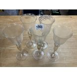 Five Venetian glass wine glasses - NO RESERVE
