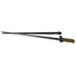 A French Lebel M1886 cruciform bayonet and scabbar