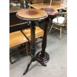 Two mahogany jardiniere stands, a Victorian mahoga